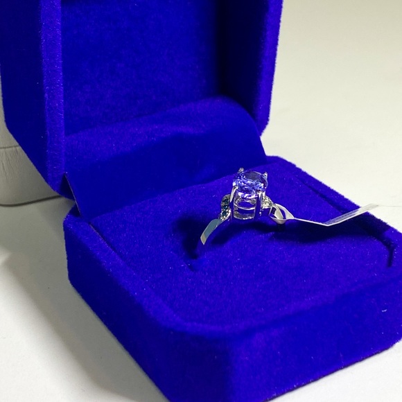 10K, Tanzanite, Coloured Diamonds, Ring (6.5) - Picture 3 of 10